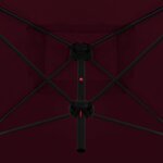 vidaXL Parasol double avec mât en acier 250 x 250 cm Rouge bordeaux