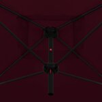 vidaXL Parasol double avec mât en acier 250 x 250 cm Rouge bordeaux
