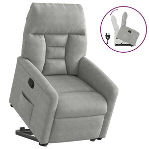 vidaXL Fauteuil inclinable gris clair tissu microfibre