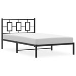 vidaXL Cadre de lit métal sans matelas avec tête de lit noir 107x203cm