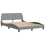 vidaXL Cadre de lit sans matelas Hvar gris clair 140x190 cm tissu