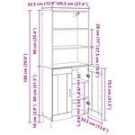 vidaXL Haut Armoire Chêne artisanal 69 5 x 32 5 x 180 cm