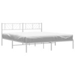 vidaXL Cadre de lit métal sans matelas et tête de lit blanc 193x203 cm