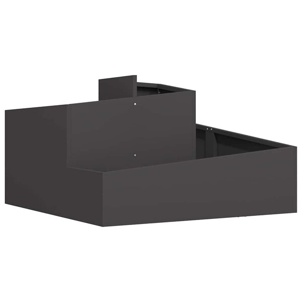 vidaXL Cache-pot de jardin Noir 80 x 80 x 50 cm Acier laminé à froid