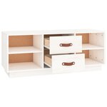 vidaXL Meuble TV Blanc 100x34x40 cm Bois de pin massif