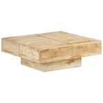 vidaXL Table basse 80x80x28 cm Bois de manguier massif