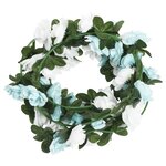 vidaXL Guirlandes de fleurs de Noël 6 Pièces bleu et blanc 240 cm