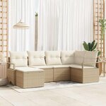 vidaXL Ensemble de canapé de jardin avec coussin 8 Pièces Beige  Crème