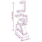 vidaXL Arbre à chat avec griffoirs en sisal Gris foncé 155 cm