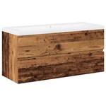 vidaXL Armoire lavabo avec bassin intégré vieux bois
