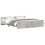 vidaXL Cadre de lit sans matelas gris béton 180x200 cm