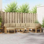 vidaXL Ensemble de canapés d'extérieur 9 Pièces Blanc et Beige
