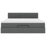 VidaXL Cadre de lit ottoman avec matelas gris foncé 180x200 cm tissu