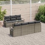 vidaXL Ensemble de canapé de jardin avec coussin 8 Pièces Gris