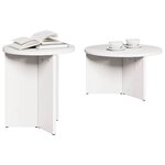vidaXL Table basse 2 Pièces Blanc Bois de pin massif