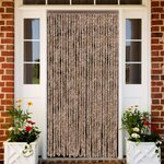 vidaXL Rideau anti-mouches beige et marron foncé 118x220 cm chenille