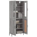 vidaXL Buffet haut Sonoma gris 69 5x34x180 cm Bois d'ingénierie