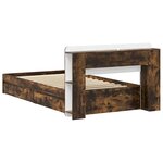 vidaXL Cadre de lit avec rangement avec tiroir Chêne fumé 100 x 200 cm