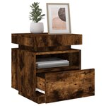 vidaXL Armoire de chevet avec lumières LED chêne fumé 40x39x48 5 cm