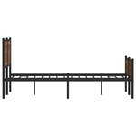 vidaXL Cadre de lit en métal sans matelas chêne marron 137x190 cm