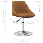 vidaXL Chaises à manger pivotantes lot de 4 Marron Velours