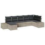 vidaXL Ensemble de canapé de jardin 7 Pièces Gris clair Poly rotin
