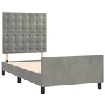 vidaXL Cadre de lit sans matelas gris clair 90x190 cm velours