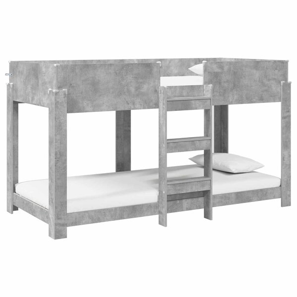 vidaXL Lit Superposé pour Enfants Gris béton 100 x 190 cm