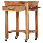 vidaXL Chariot de cuisine 58x58x89 cm Bois d'acacia massif