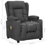vidaXL Fauteuil de massage inclinable Gris foncé Tissu
