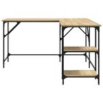 Bureau table poste de travail meuble d'ordinateur informatique étude chêne sonoma 139 x 139 x 75 cm bois d'ingénierie brun 02_0023641