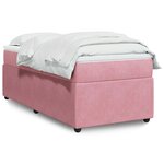 vidaXL Sommier à lattes de lit avec matelas Rose 90x200 cm Velours