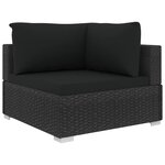 vidaXL Salon de jardin 12 Pièces avec coussins résine tressée noir