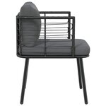 vidaXL Chaise de jardin avec coussins noir résine tressée