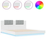 vidaXL Cadre de lit avec LED sans matelas blanc 200x200 cm