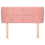 vidaXL Tête de lit avec oreilles Rose 93x23x78/88 cm Velours