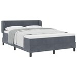 vidaXL Lit à ressorts avec matelas Gris foncé 140 x 200 cm Velours