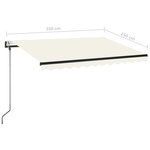 vidaXL Auvent automatique avec capteur de vent et LED 350x250 cm Crème