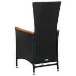 vidaXL Ensemble à manger d'extérieur 9Pièces coussins résine tressée noir
