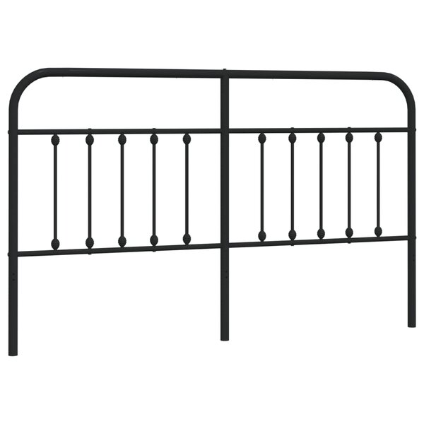 vidaXL Tête de lit métal noir 180 cm