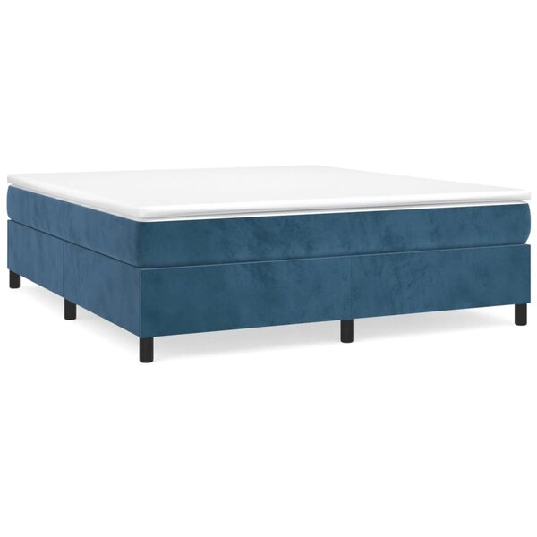 vidaXL Cadre de lit sans matelas bleu foncé 200x200 cm velours