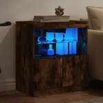 vidaXL Buffet avec lumières LED chêne fumé 60x37x67 cm