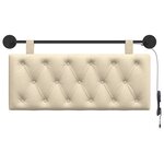 vidaXL Tête de lit suspendue Avec lumière LED Crème Tissu