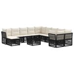 vidaXL Ensemble de canapé de jardin 12 pc Noir polyrotin
