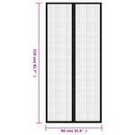 vidaXL Rideaux de porte anti-insectes 2 Pièces avec aimants noir 210x90cm