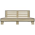 vidaXL Cadre de lit chêne sonoma 200x200 cm bois d'ingénierie et métal