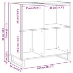 Cabinet d'enregistrement vidaXL en chêne artisan 84 5x38x89 cm en bois d'ingénierie