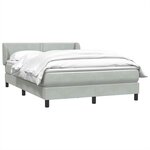 vidaXL Sommier à lattes de lit et matelas gris clair 160x220cm velours