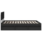 vidaXL Cadre de lit avec tête de lit Noir 160 x 200 cm Pin massif