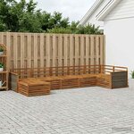 vidaXL Ensemble de canapés d'extérieur 7 Pièces Naturel